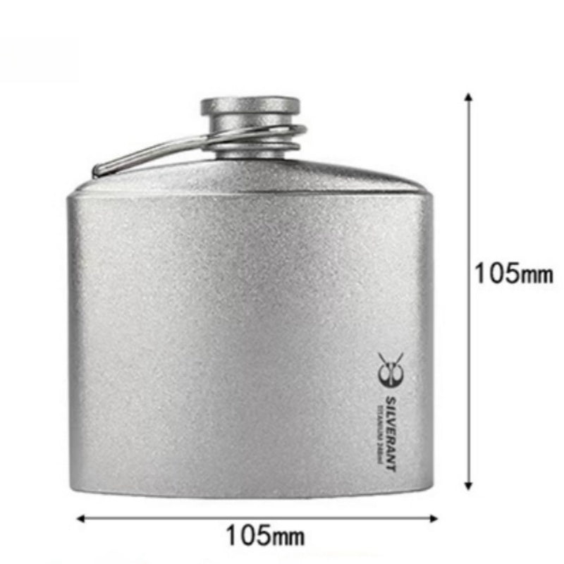 SILVERANT Pure Titanium Outdoors Hip Flask Goglasscup