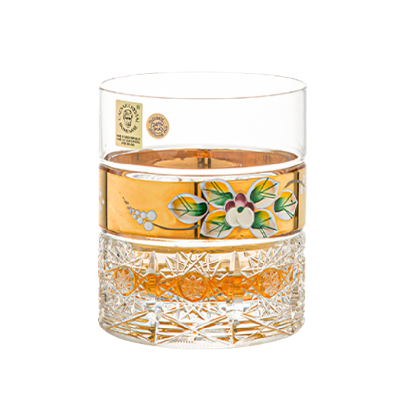 BOHEMIA Hand-engraved Enamel and Gold-painted Whiskey Glasses - Goglasscup