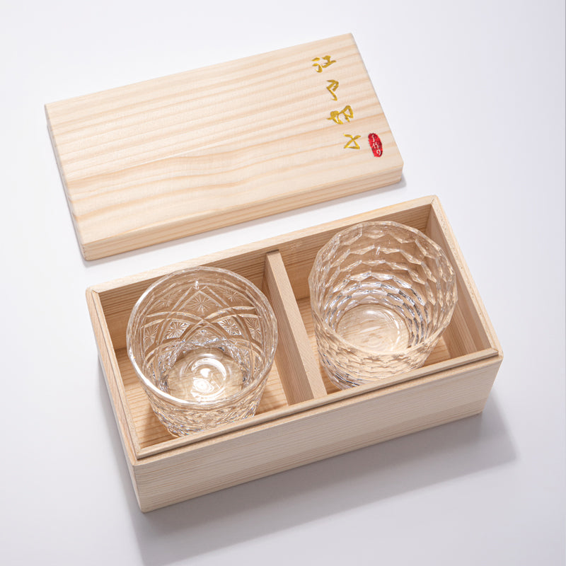 Honeycomb K9 Crystal Edo Kiriko Whiskey Glass