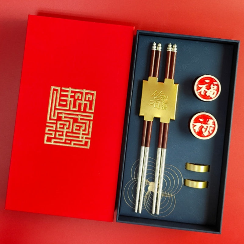 High-end Silver Chopsticks Gift Box-Chinese Characteristic Gift