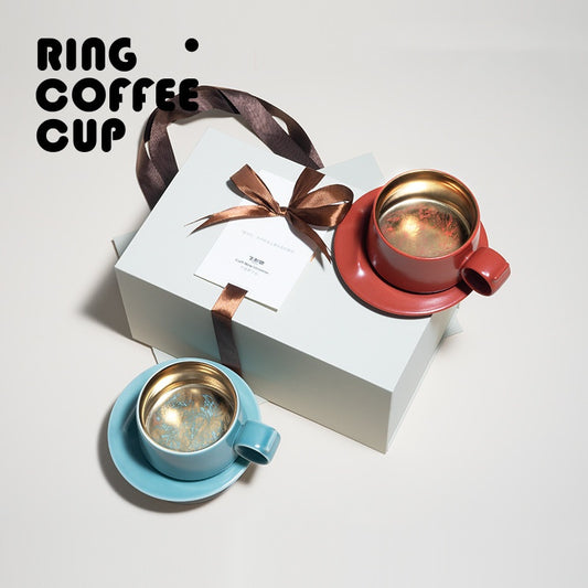 Lily of the Valley Couple Mugs - Matching Ceramic Coffee Cups, Wedding Gift Set with Gift Box