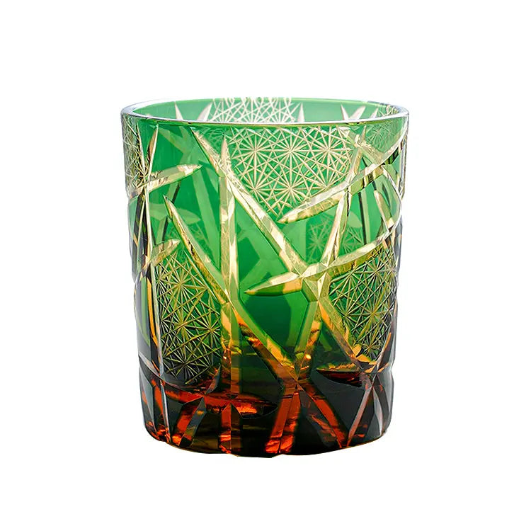 KAGAMI Edo Kiriko Whiskey Glass Lightning with Wooden Box