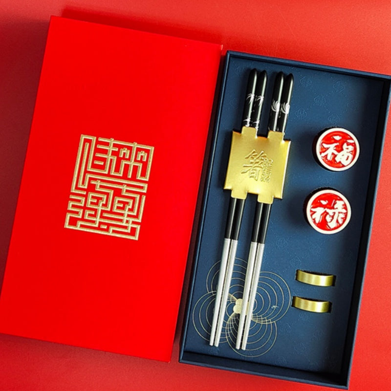 High-end Silver Chopsticks Gift Box-Chinese Characteristic Gift
