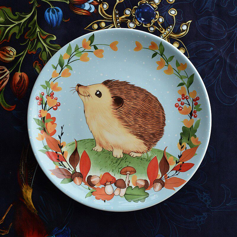 Nordic Countryside Underglaze Ceramic Dinner Plate