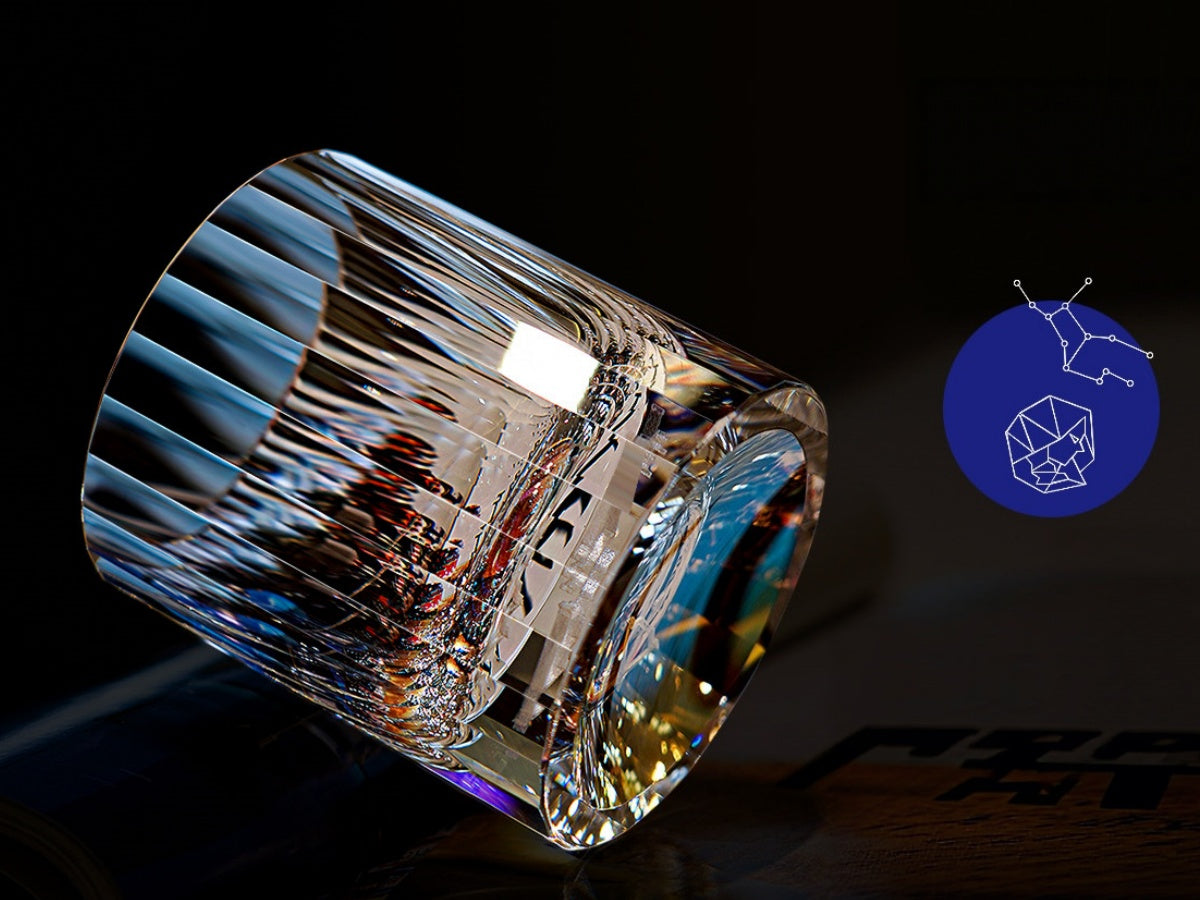 Iridescent K9 Crystal Whiskey Glass – 12 Zodiac Signs