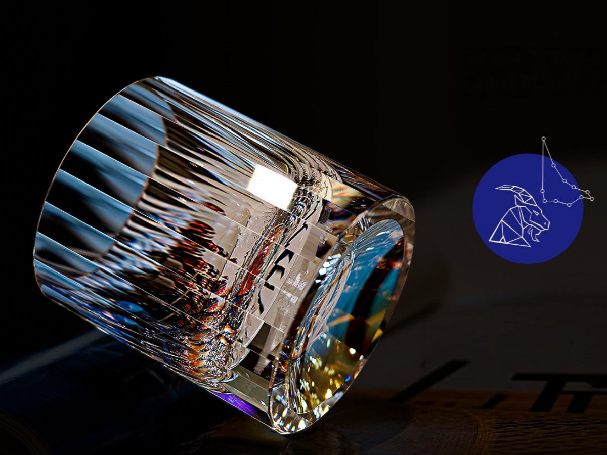 Iridescent K9 Crystal Whiskey Glass – 12 Zodiac Signs