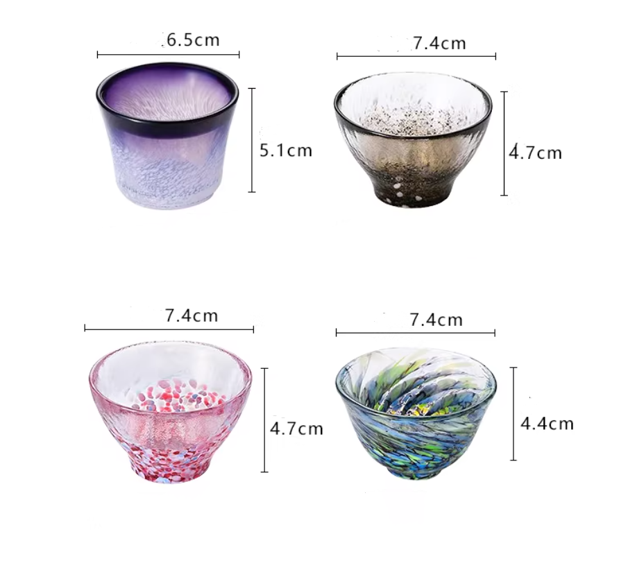 Handmade Crystal Sake Cup Gift Box Set