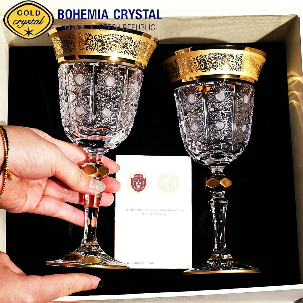 Bohemia Hand-Gilded Crystal Champagne Flute 150ml Set of 2
