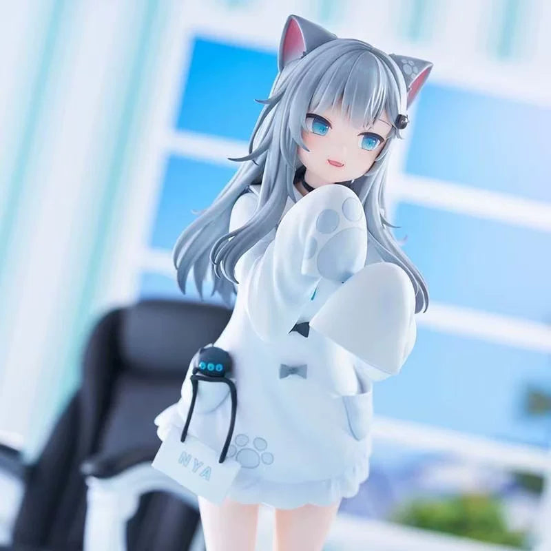 Nekoha-chan White Cat Ears Virtual YouTuber Figure