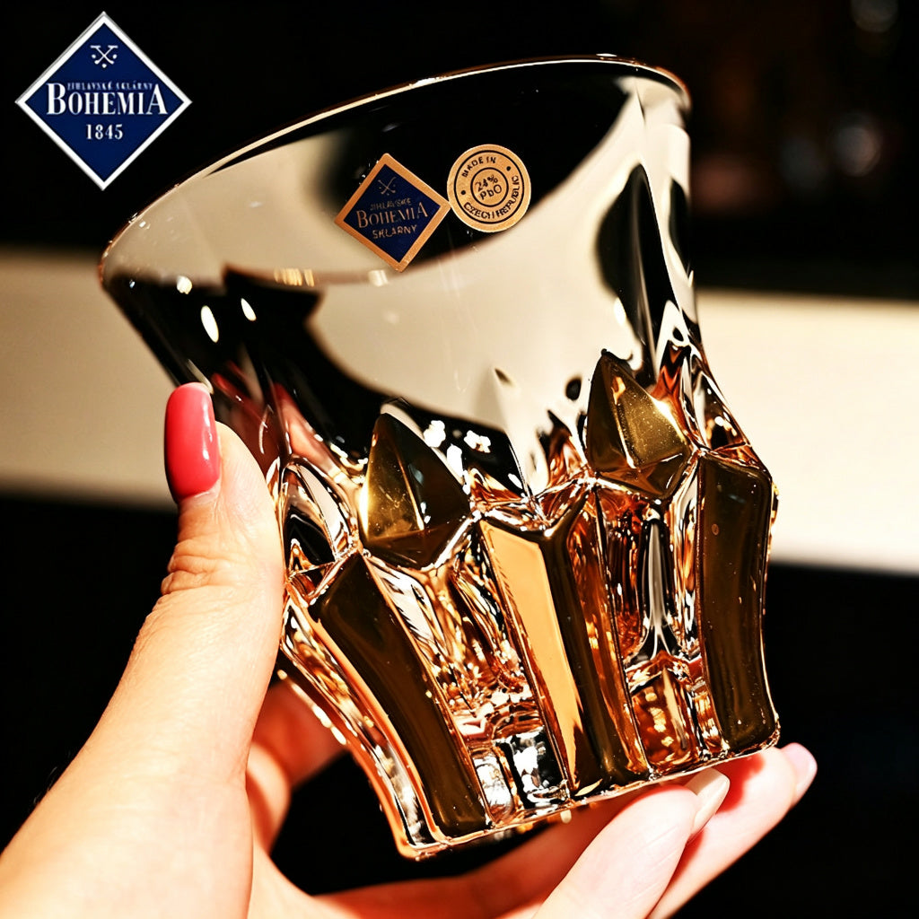 Bohemia Hand-Gilded Whiskey Glass 300ml Set of 2