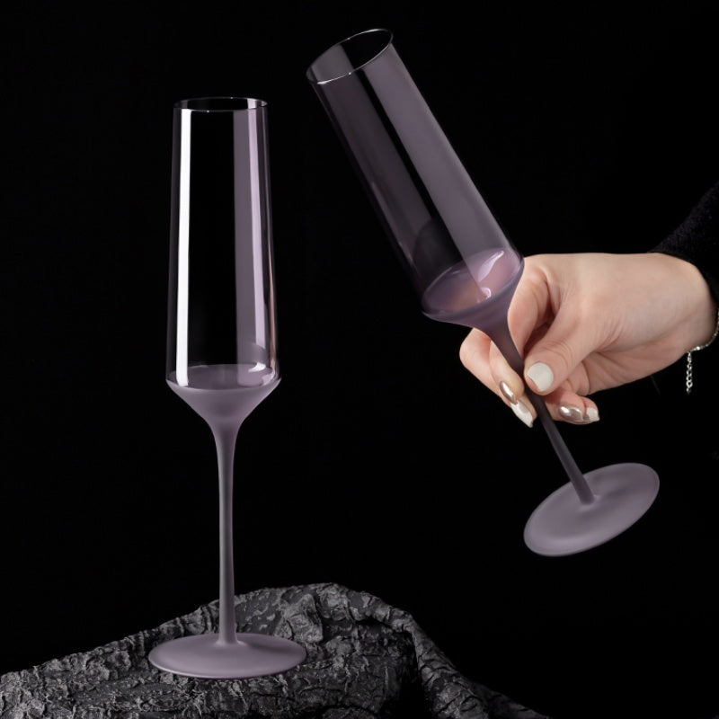 Unforgettable Moments: Stunning GOGLASSCUP Frosted Purple Champagne Flutes