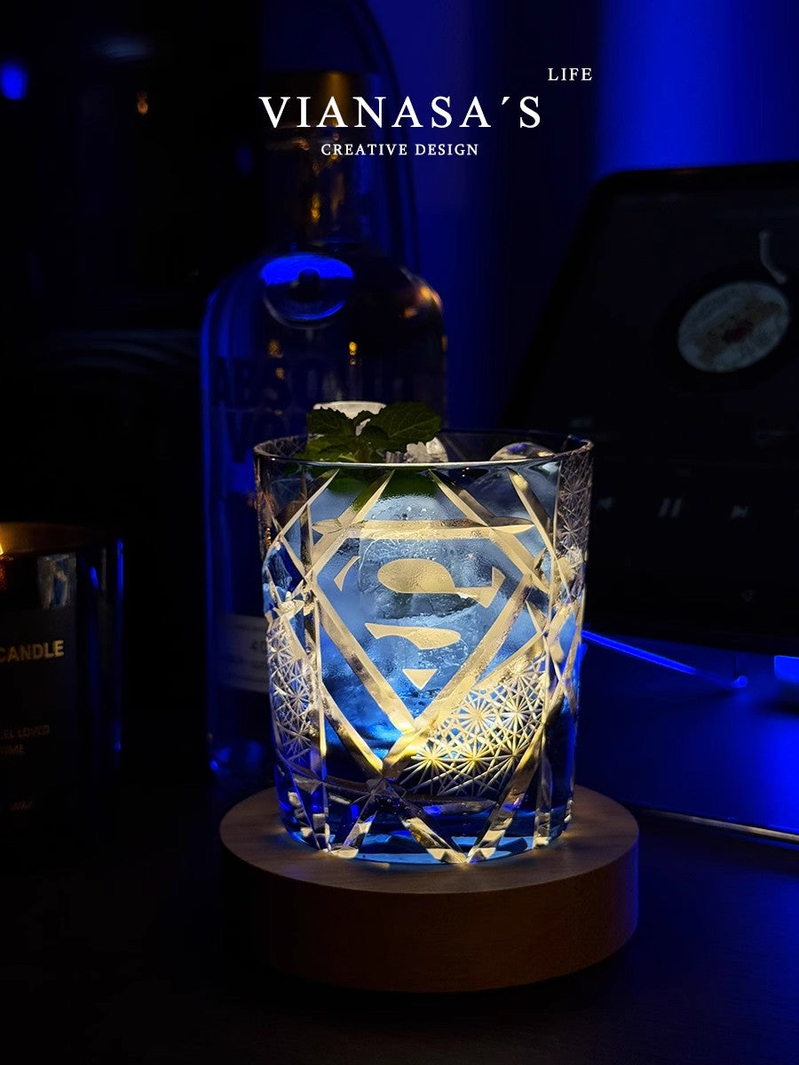 Superman Returns Edo Kiriko Whiskey Glass