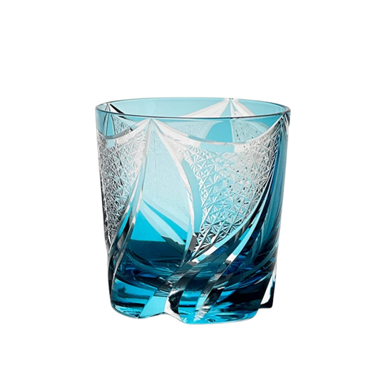 VIANASA'S Blue Realm Edo Kiriko Whiskey Glass