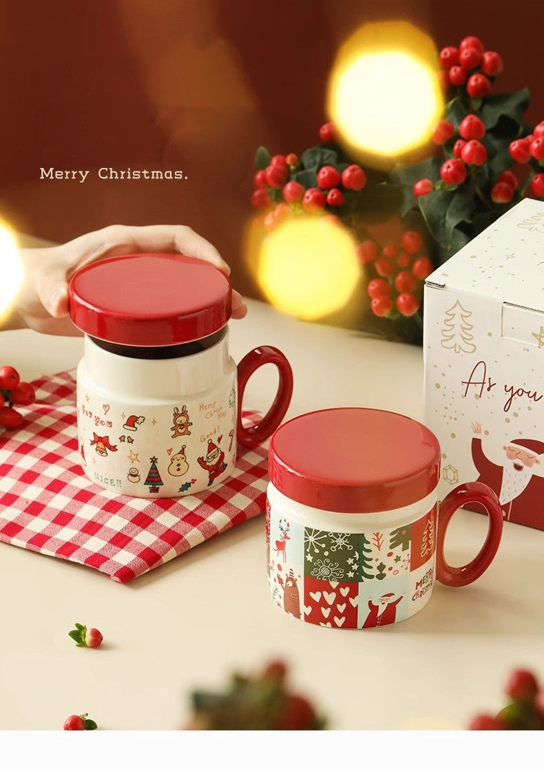 GOGLASSCUP Hand painted Christmas Ceramic Mug