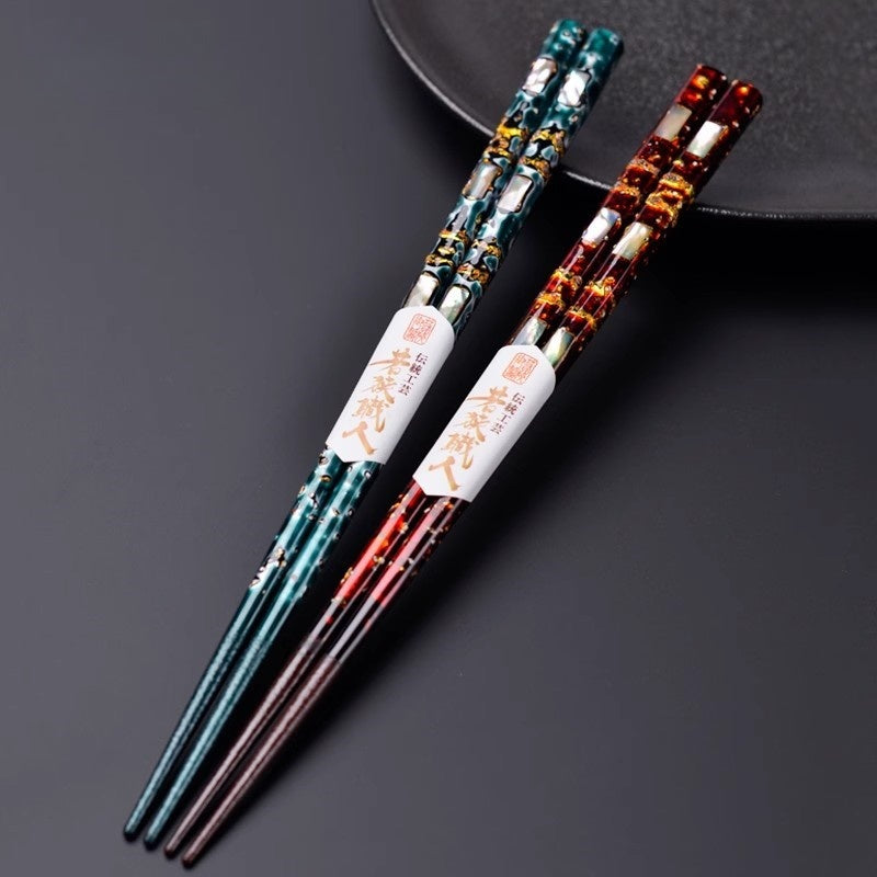 KAWAI WAKASANURI Inlaid Shell Chopsticks Goglasscup