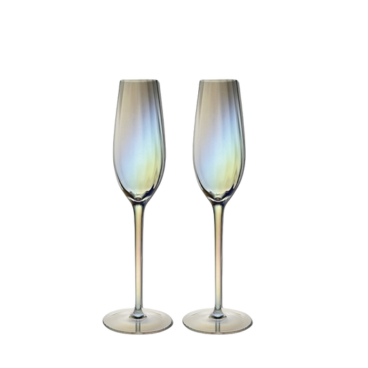 VIANASA'S Dream Pearls Colored Champagne Flutes