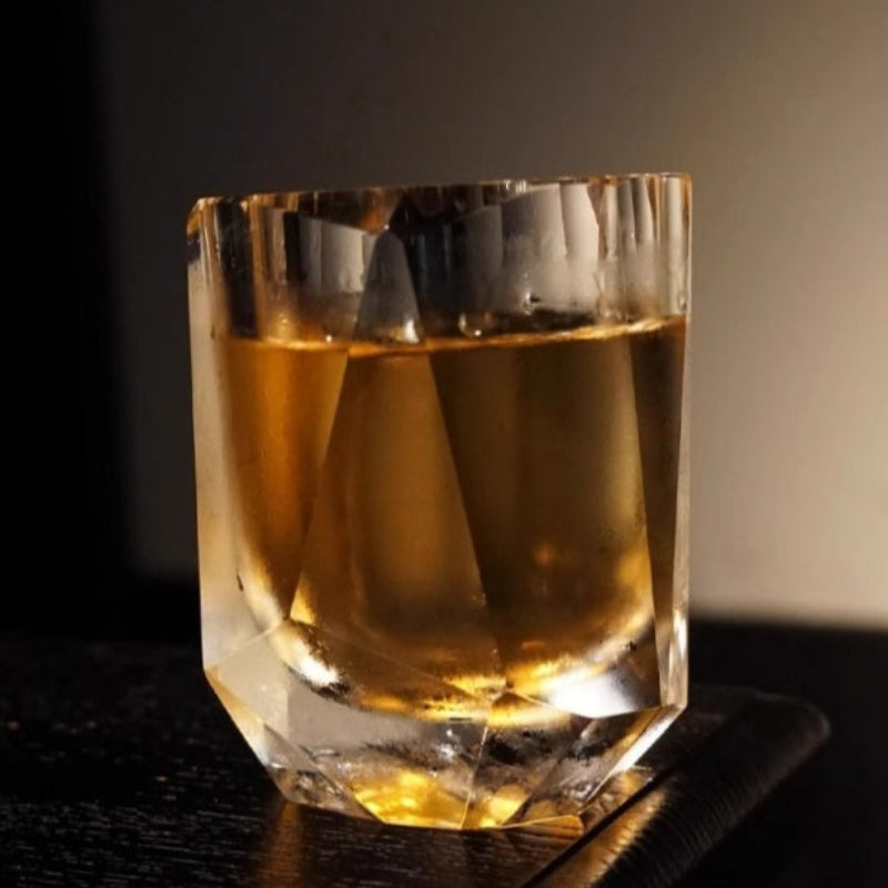 Mystery K9 Crystal Whiskey Glass Rough Stone Cutting