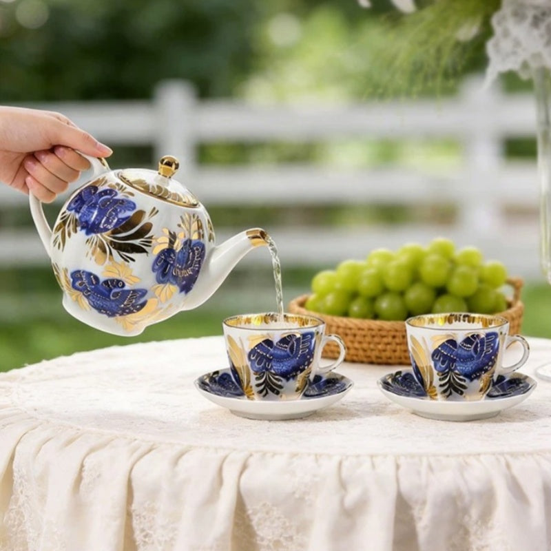 LOMONOSOV Golden Garden Coffee Cup – Premium Fine Ceramic English-Style Afternoon Tea Set