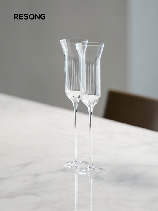 RESONG Lead-free Hand-carved Crystal Champagne Glass - Goglasscup