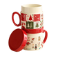 GOGLASSCUP Hand painted Christmas Ceramic Mug