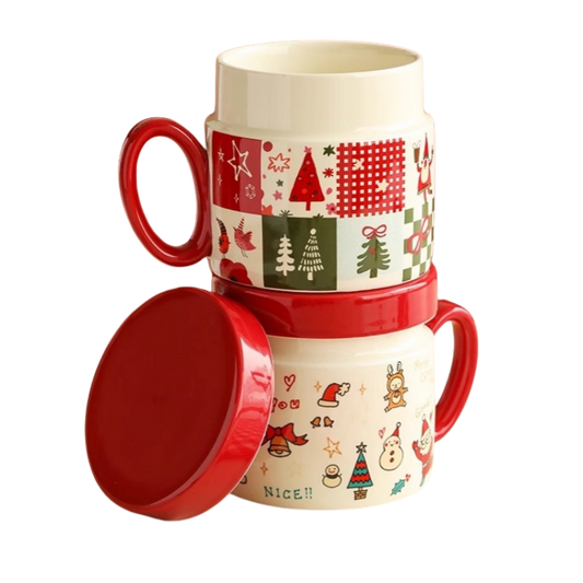 GOGLASSCUP Hand painted Christmas Ceramic Mug