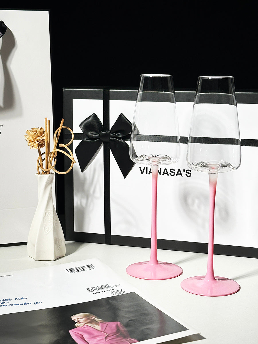 VIANASA'S Carat Pink Champagne Glasses - Goglasscup