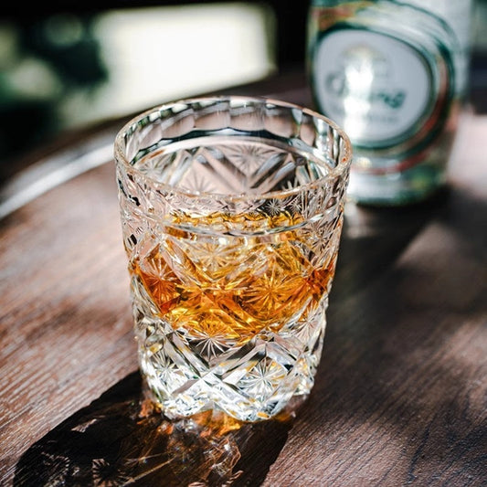 Ice Flower K9 Crystal Edo Kiriko Whiskey Glass