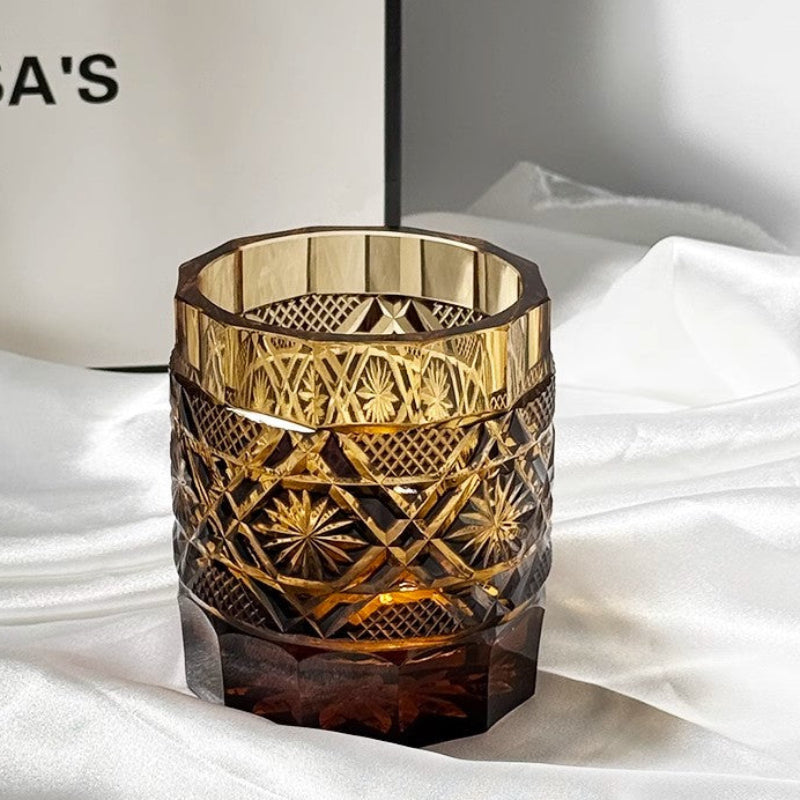 VIANASA'S Bandit Stone Edo Kiriko Whiskey Glass - Goglasscup