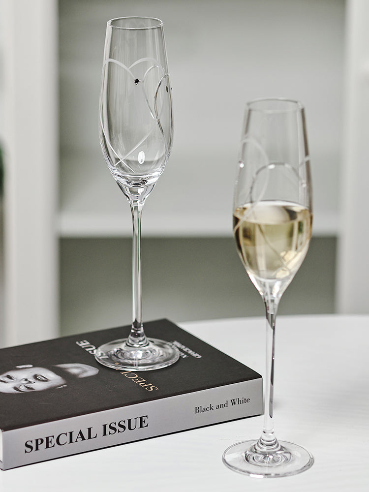 WEDGWOOD Double Heart Wine Glass Champagne Glass