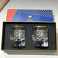 LOMONOSOV Cobalt Blue Checkered Crystal Whiskey Glass - Goglasscup