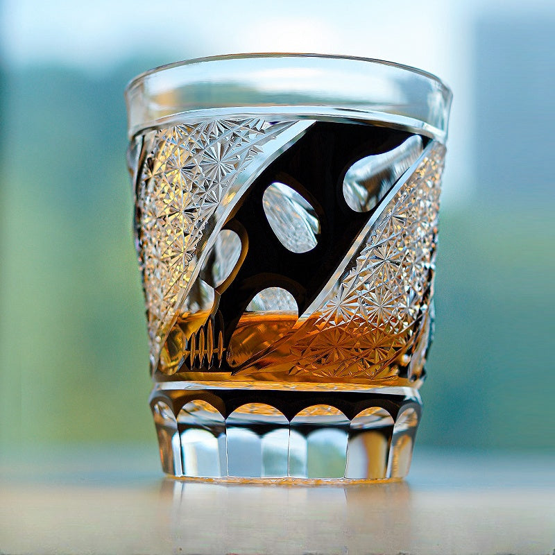 GOGLASSCUP Japanese Edo Kiriko Skull Glass