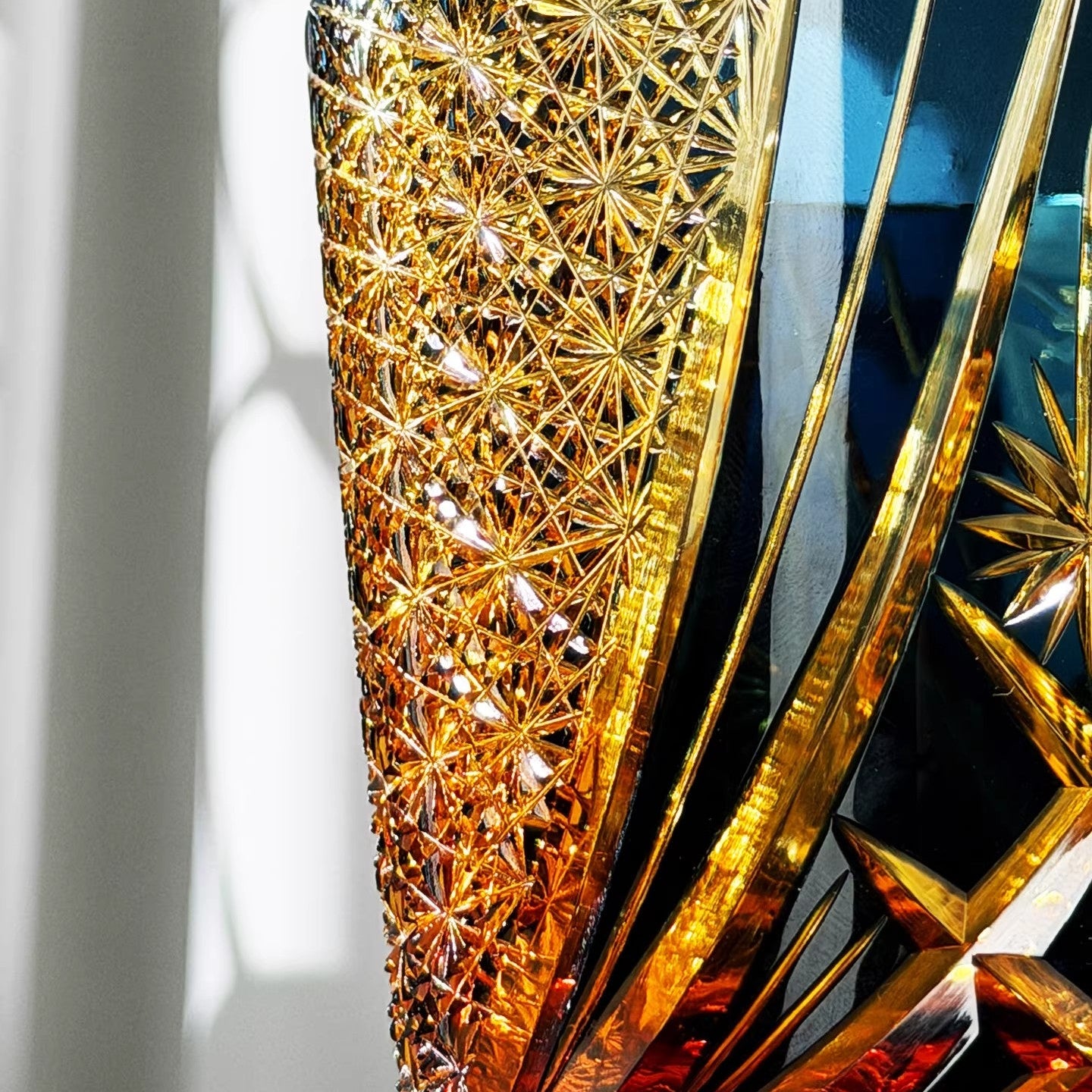 Handcrafted Edo Kiriko Gold-Rimmed Whiskey Glass