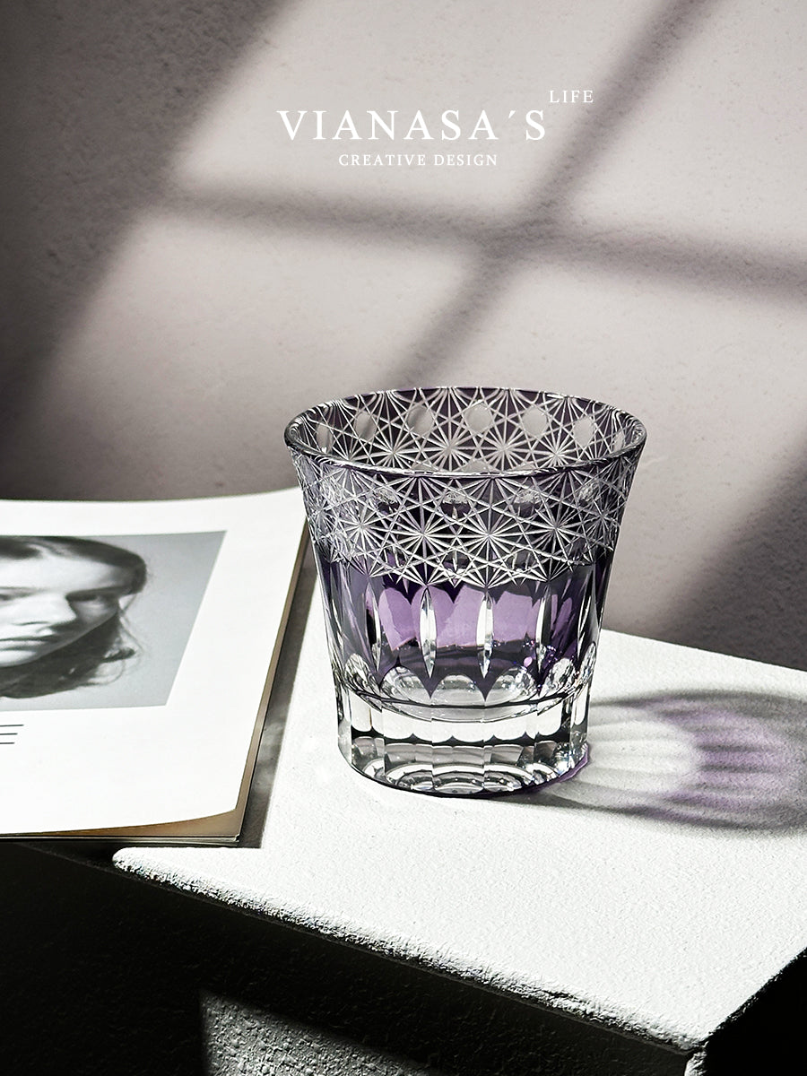 VIANASA'S Violet Edo Kiriko Whiskey Glass - Goglasscup