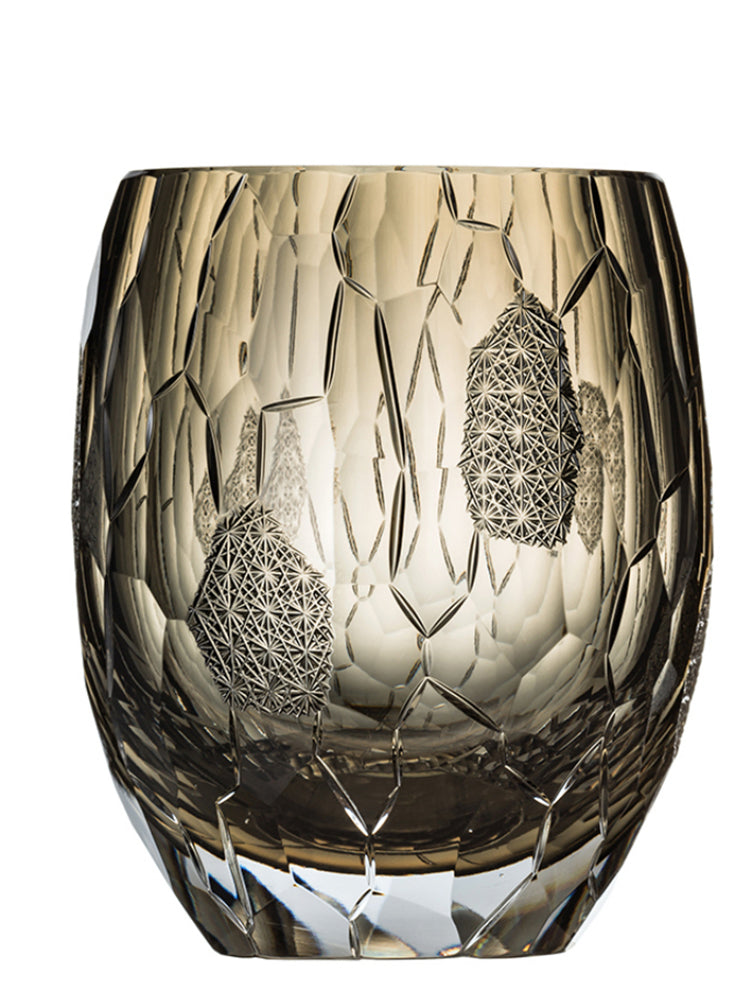 GOGLASSCUP Ice Crack Chrysanthemum Pattern Whiskey Glass - Goglasscup