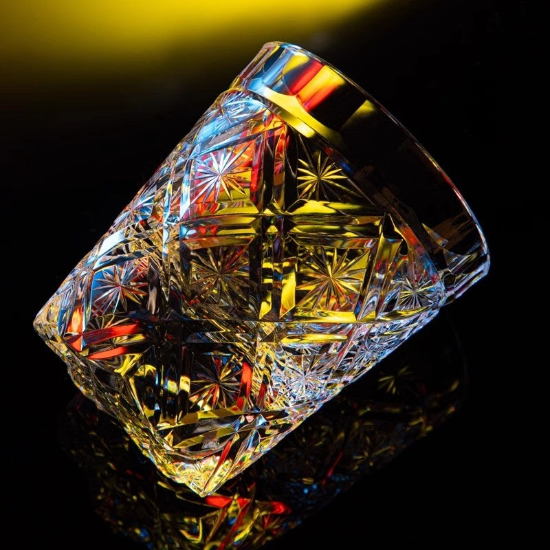 Ice Flower K9 Crystal Edo Kiriko Whiskey Glass