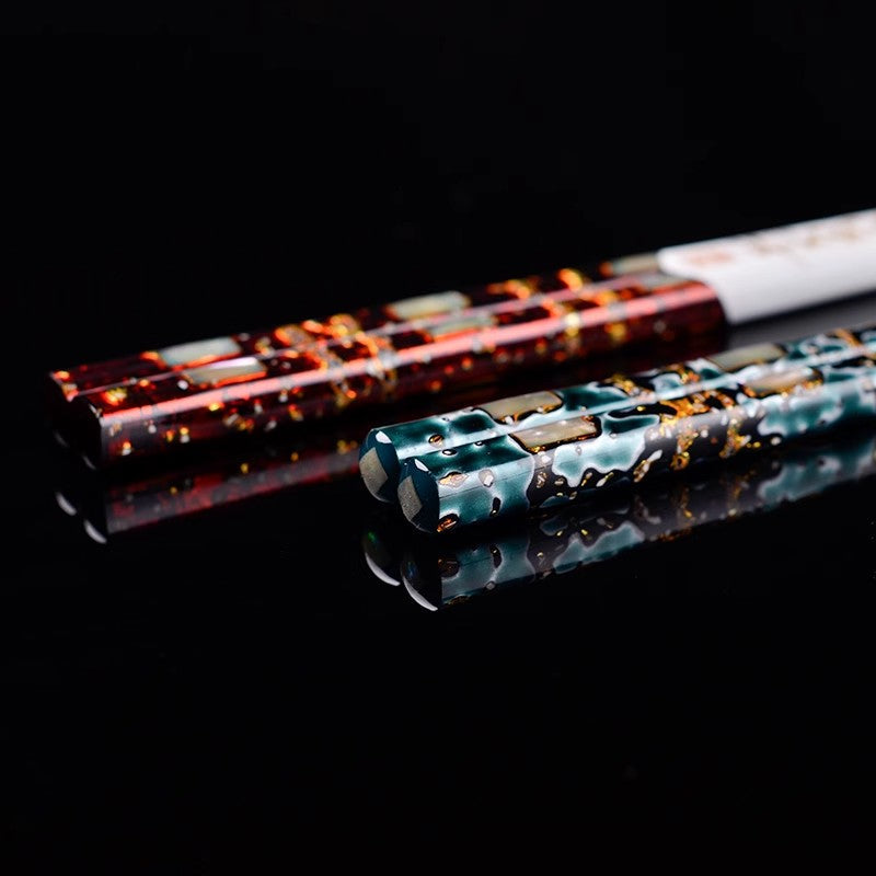KAWAI WAKASANURI Inlaid Shell Chopsticks Goglasscup