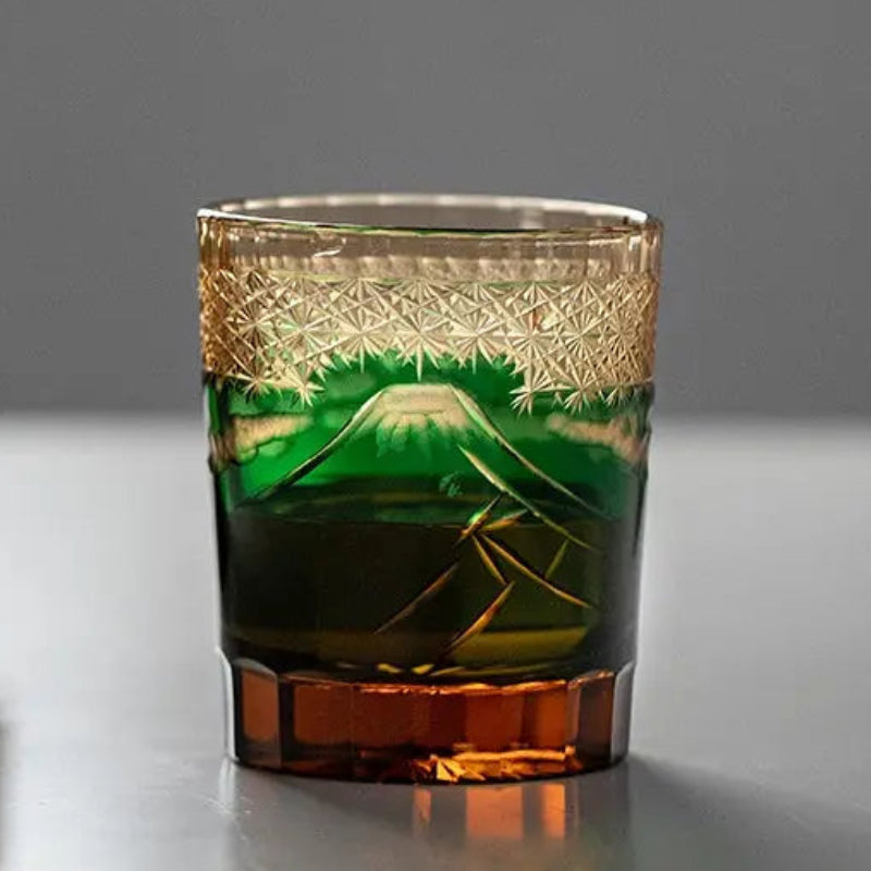 KAGAMI Edo Kiriko Whiskey Glass Mount Fuji