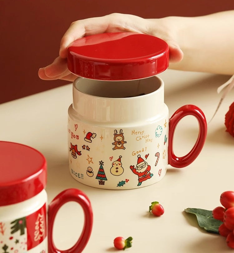 GOGLASSCUP Hand painted Christmas Ceramic Mug