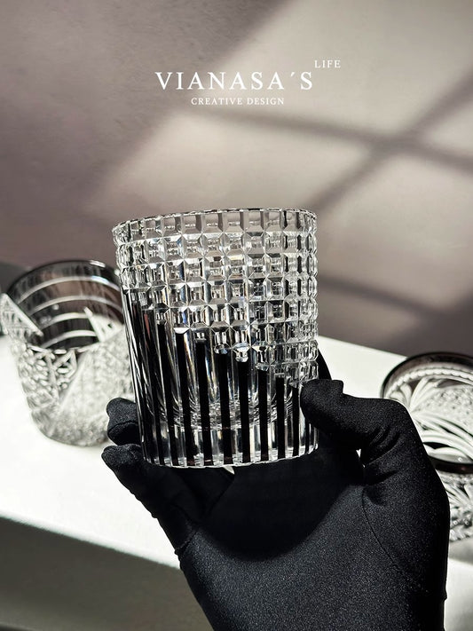 VIANASA'S Black Strings Edo Kiriko Whiskey Glass