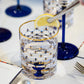 LOMONOSOV Cobalt Blue Checkered Crystal Champagne Flutes - Goglasscup