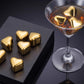 GOGLASSCUP Heart-shaped Gold Stainless Steel Ice Cubes