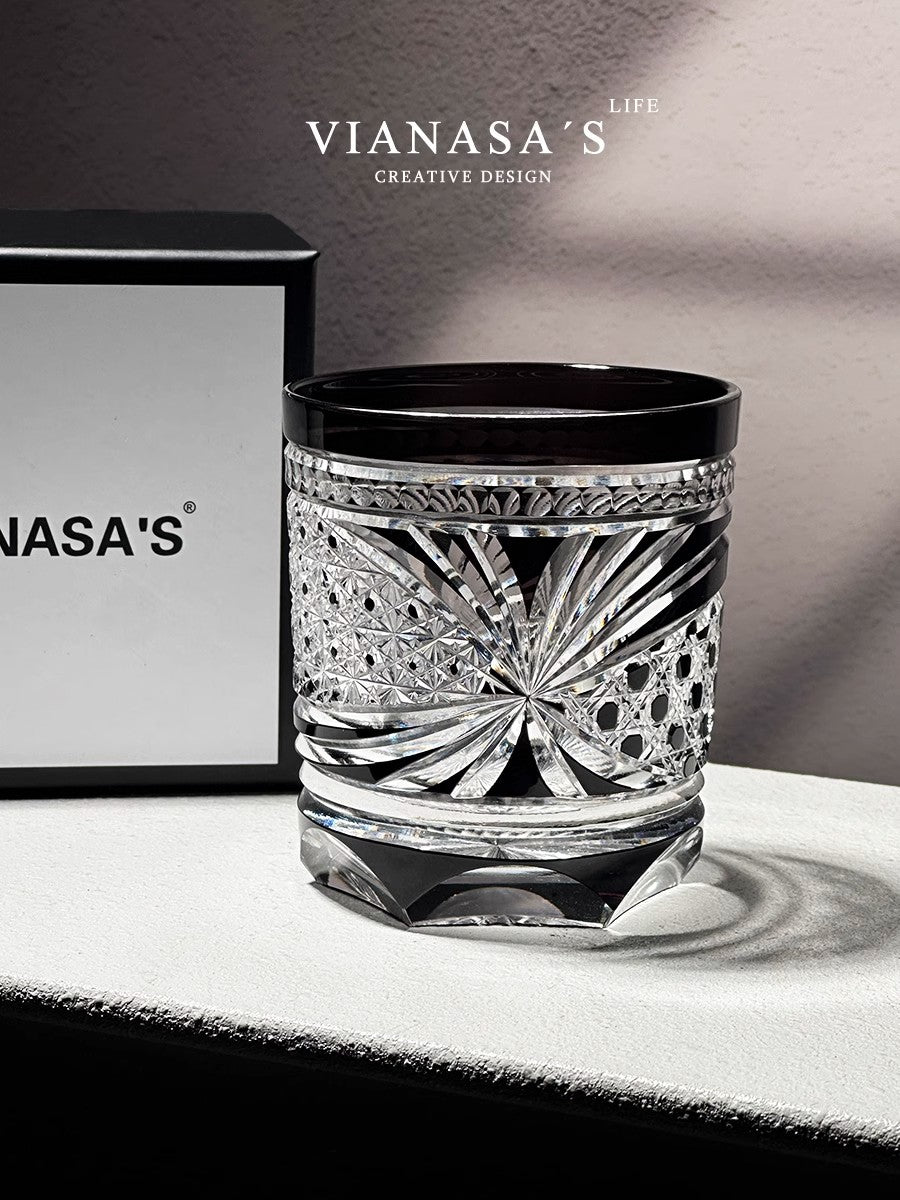 VIANASA'S Night Sparrow Edo Kiriko Whiskey Glass