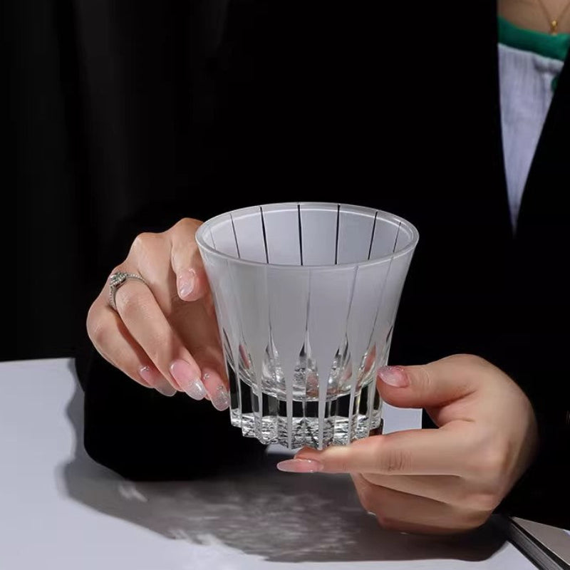 GoGlasscup Vintage White Star-shaped Wabi-sabi Edo Kiriko Whiskey Glass Goglasscup