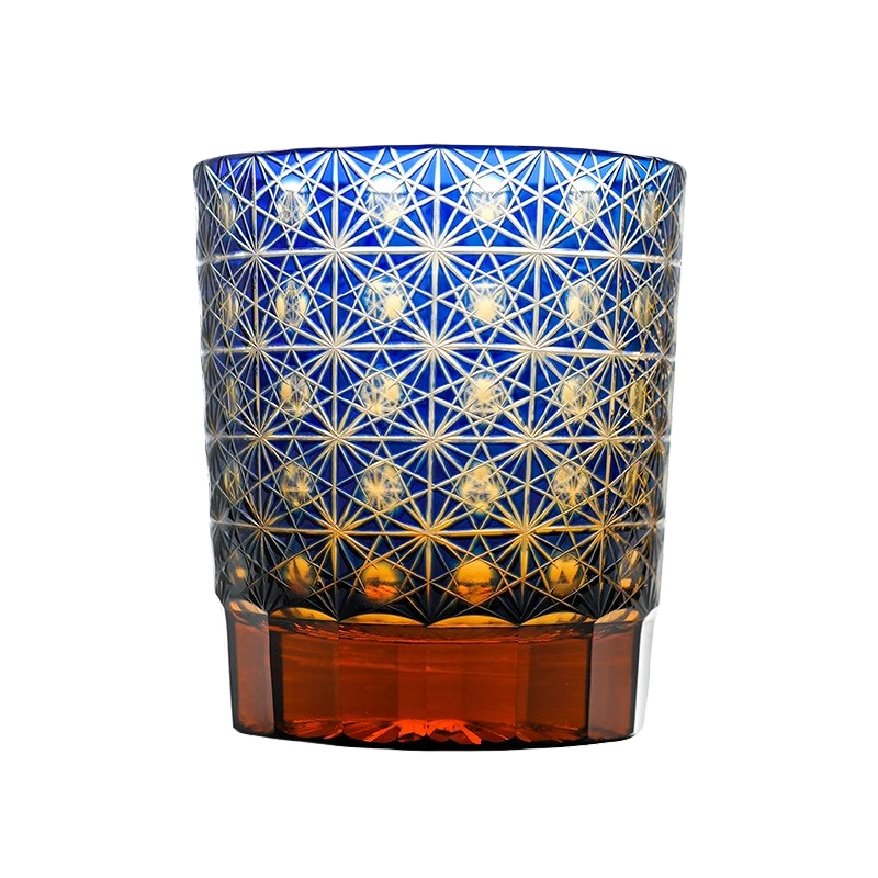 JUNGE Edo Kiriko Chrysanthemum Pattern Whiskey Glass - Goglasscup