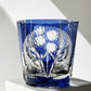 Japanese Handmade Edo Kiriko Whiskey Glass-Blue Owl
