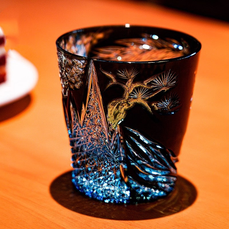 Handmade Tang Horse Edo Kiriko Whiskey Glass