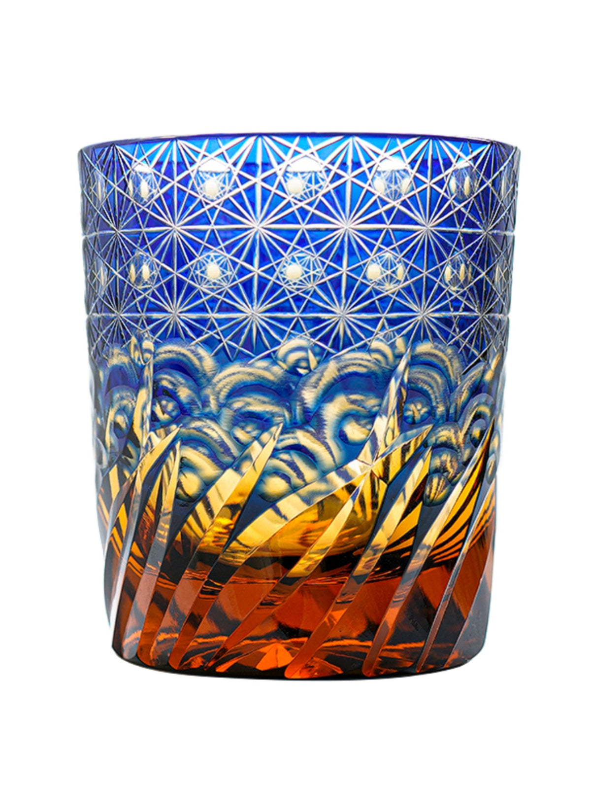 JUNGE Edo Kiriko Chrysanthemum Pattern Whiskey Glass - Goglasscup