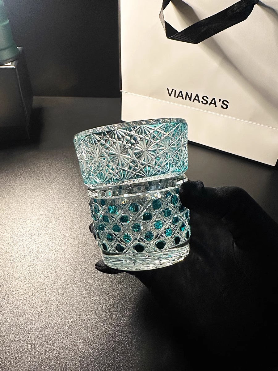 VIANASA'S Bejeweled Edo Kiriko Whiskey Glass