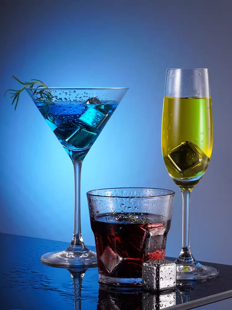 GOGLASSCUP Food Grade Stainless Steel Ice Cubes Goglasscup