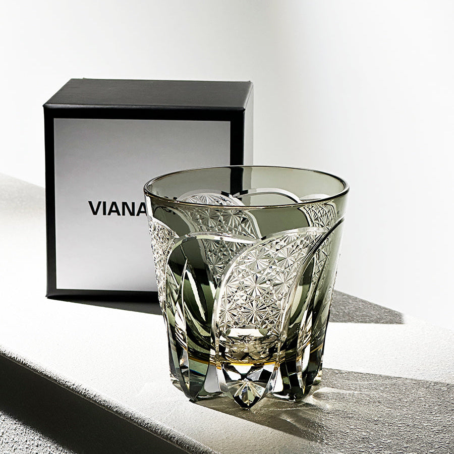 VIANASA'S Edo Kiriko Moon Rainbow Whiskey Glass - Goglasscup